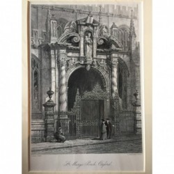 Oxford: Ansicht St. Mary's Porch - Stahlstich, 1878