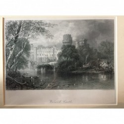 Warwick Castle: Ansicht - Stahlstich, 1878