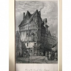 Joigny: Haus des Jesusbaumes, Ansicht - Stahlstich, 1878