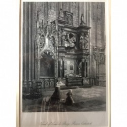 Rouen: Ansicht Grabmal Louis de Brezé - Stahlstich, 1878