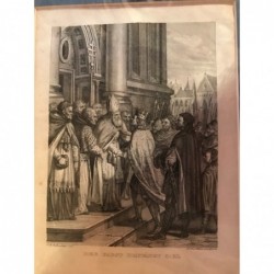 Der Pabst empfängt Carl - Kupferstich, 1825