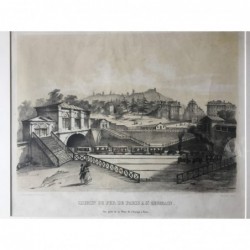 Paris: Eisenbahn am Place de l'Europe - Lithographie, 1840