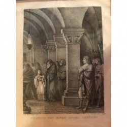 Thassilo von einem Engel geführt - Kupferstich, 1825