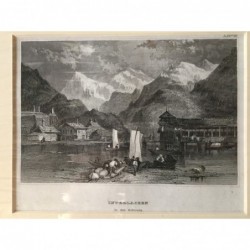 Interlaken: Ansicht - Stahlstich, 1850