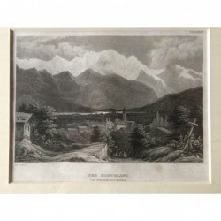 Mont Blanc: Ansicht - Stahlstich, 1850