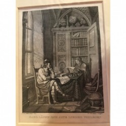 Karl läszt sich alte Lieder vorlesen - Kupferstich, 1825
