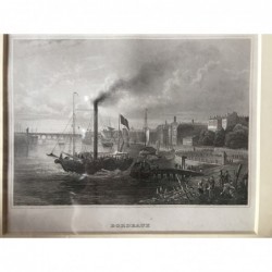 Bordeaux: Teilansicht - Stahlstich, 1850