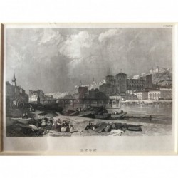 Lyon: Teilansicht - Stahlstich, 1850