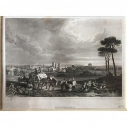 Montpellier: Gesamtansicht - Stahlstich, 1850