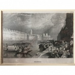 Nantes: Teilansicht - Stahlstich, 1850