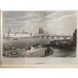 Orleans: Teilansicht - Stahlstich, 1850