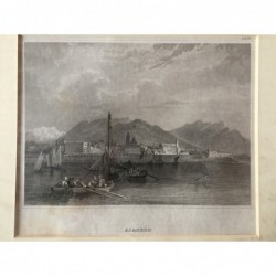 Ajaccio: Teilansicht - Stahlstich, 1850