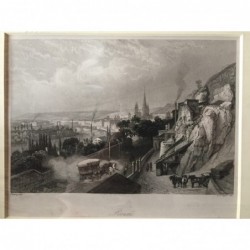 Rouen: Ansicht - Stahlstich, 1850
