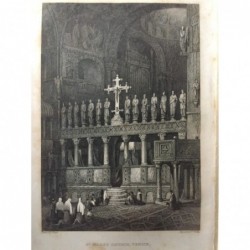 Venedig, Innenansiicht St. Marks Curch, Venice - Stahlstich, 1831