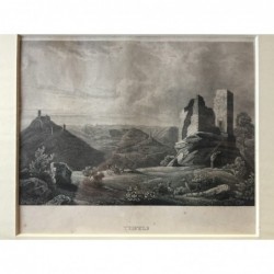 Trifels: Ansicht - Stahlstich, 1850