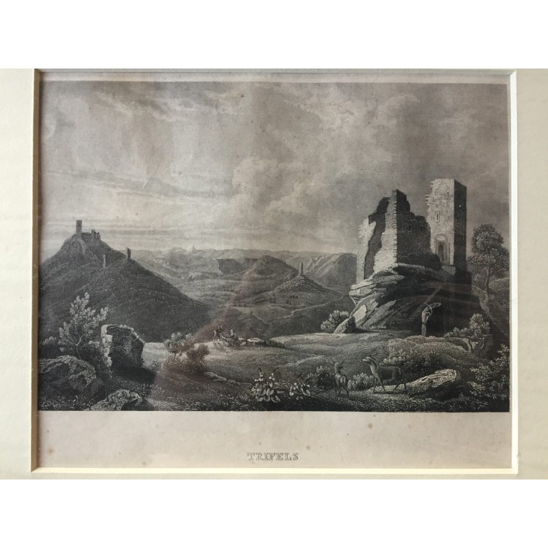 Trifels: Ansicht - Stahlstich, 1850