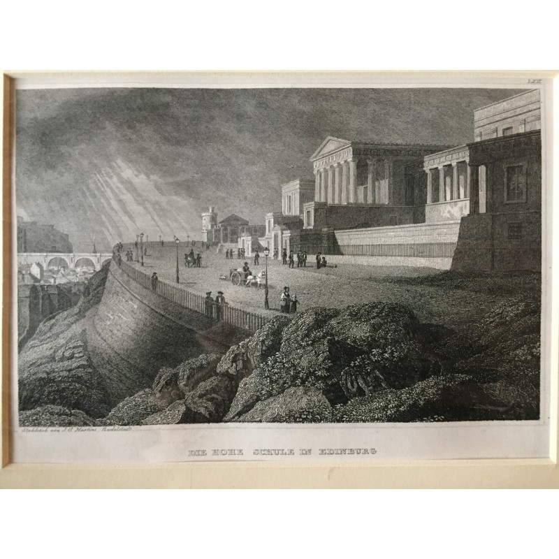 Edinburgh: Ansicht der hohen Schule - Stahlstich, 1850