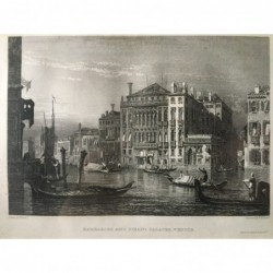 Venedig, Gesamtansicht: Barbarigo and Pisani Palace, Venice - Stahlstich, 1831