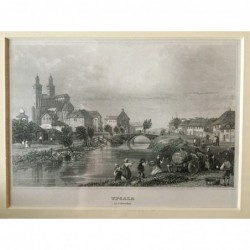 Uppsala: Teilansicht - Stahlstich, 1850