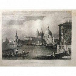 Venedig, Gesamtansicht: Dogana and Church S. M. della Salute, Venice - Stahlstich, 1831