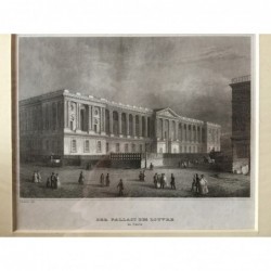 Paris: Ansicht Louvre - Stahlstich, 1850