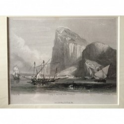 Gibraltar: Ansicht - Stahlstich, 1850