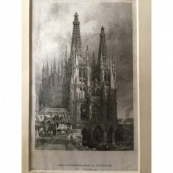 Burgos: Ansicht der Kathedrale - Stahlstich, 1850