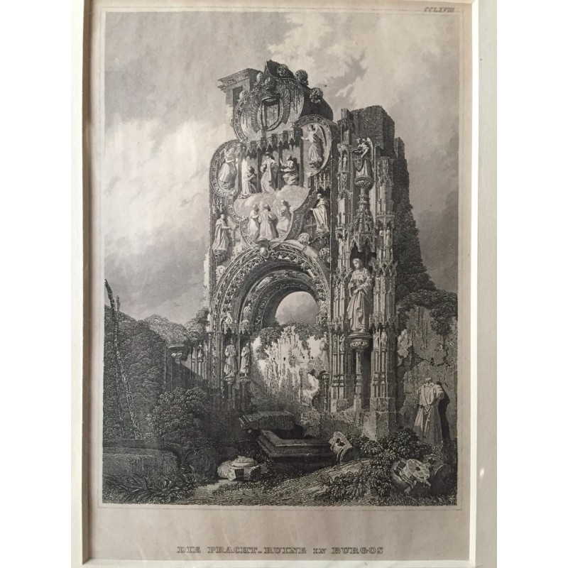 Burgos: Ansicht Prachtbogen - Stahlstich, 1850