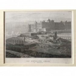 Madrid: Ansicht Königspalast - Stahlstich, 1850