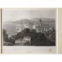 Malaga: Ansicht - Stahlstich, 1850