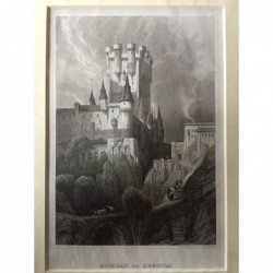 Segovia: Ansicht der Burg - Stahlstich, 1850