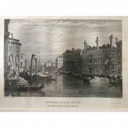 Venedig, Gesamtansicht: Moncenigo Palace Venice - Stahlstich, 1831