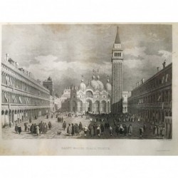 Venedig, Gesamtansicht: Saint Marks Place, Venice - Stahlstich, 1831