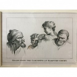 Hogarth: Heads from the cartoons at Hampton Court - Stahlstich, 1833
