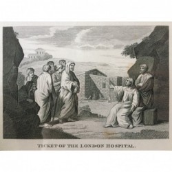 Hogarth: Ticket of the London Hospital - Stahlstich, 1833