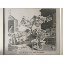 Hogarth: The battle of the pictures - Stahlstich, 1833