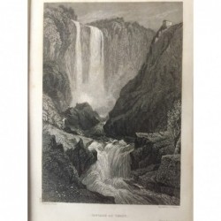 Terni, Gesamtansicht: Cascade at Terni - Stahlstich, 1831