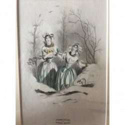 Schlüsselblume & Schneeglöckchen - Stahlstich, 1850