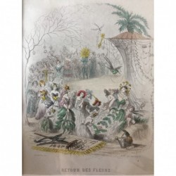 Rückkehr der Blumen - Stahlstich, 1850