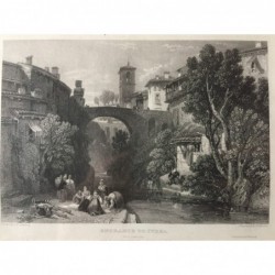 Ivrea, Gesamtansicht: Entrance to Ivrea - Stahlstich, 1833