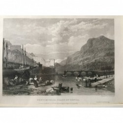 Ventimiglia, Gesamtansicht: Ventimiglia, Coast of Genoa - Stahlstich, 1833