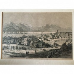 Reykjavik: Ansicht - Holzstich, 1880