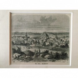 Oslo: Ansicht - Holzstich, 1880