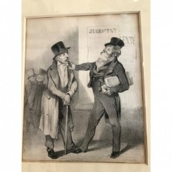 Daumier: Avoué: Geständnis (Nr. 8) - Lithographie, 1840