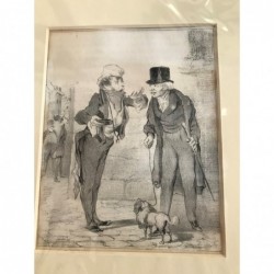 Daumier:  R.M. distingué: Vornehm - Lithographie, 1840