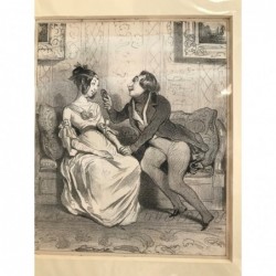 Daumier: Verliebt (Nr. 59) - Lithographie, 1840