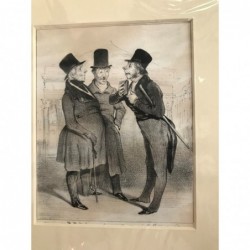 Daumier: Faisant mousser (Nr. 63) - Lithographie, 1840