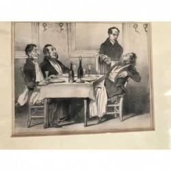 Daumier: Neugierde (Nr. 78) - Lithographie, 1840