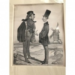 Daumier: Ruhende Goldgrube (Nr. 76) - Lithographie, 1840