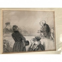 Daumier: Gerichtsverhandlung (Nr. 78) - Lithographie, 1840
